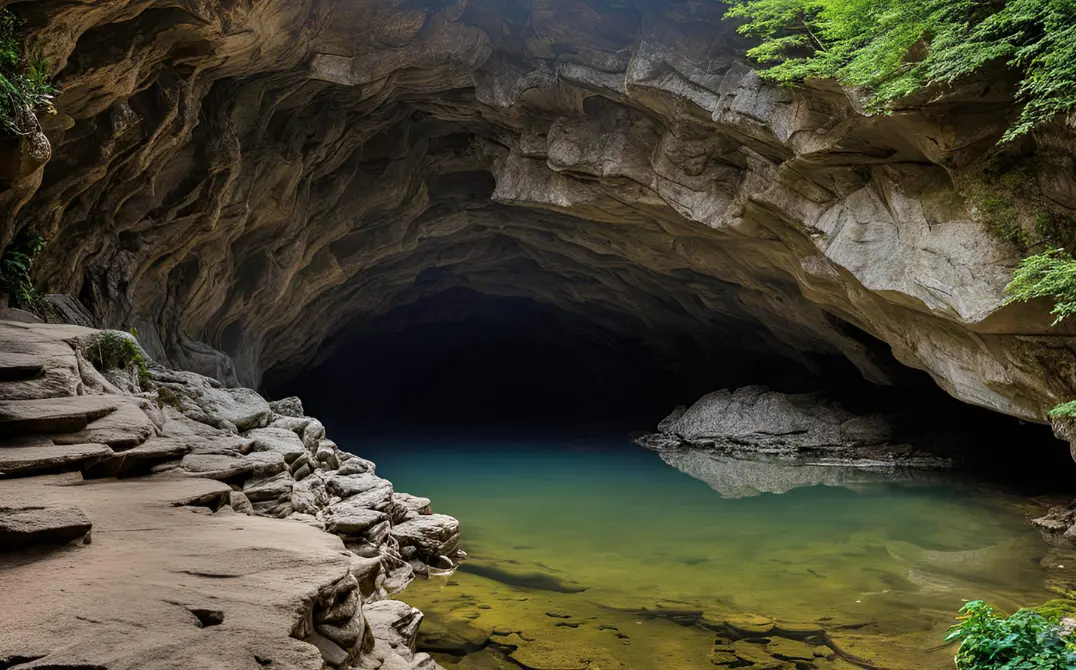 Robber's Cave in Dehradun, also known as Guchhupani